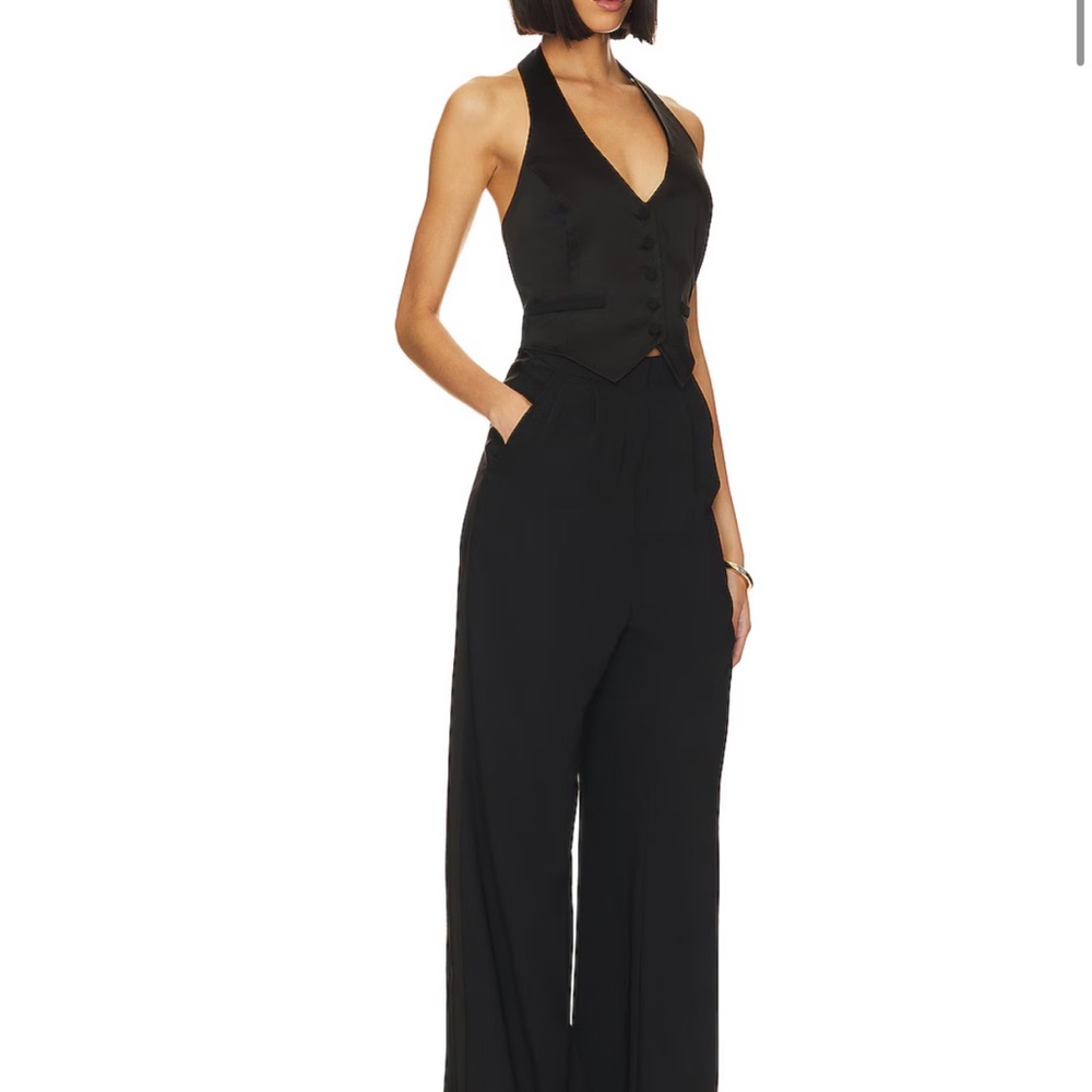 Amanda Uprichard Black Halter Jumpsuit - Picture 4 of 6